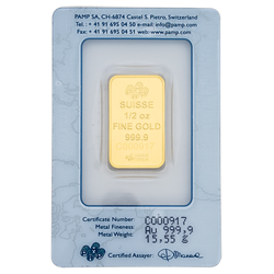 0.5 Ounce Suisse Gold bar